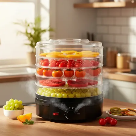 Máquina Deshidratadora Frutas Verduras Carnes 5 Niveles Frutas Verduras Carnes Hierbas Temperatura Regulable Temporizador Bandejas Bpa Free Circulacion Aire Uniforme Snacks