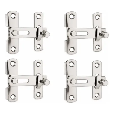 Pasador Traba/pestillo Recto Acero Inox Para Puertas X4 Plateado