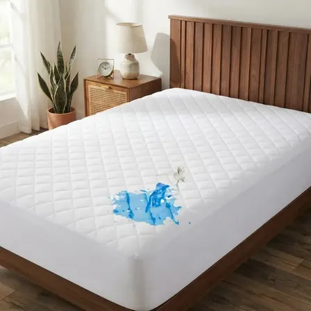 Protector Colchón Ajustable Impermeable 1 1/2 90x190 Cm Blanco 1 1/2 Plaza Liso