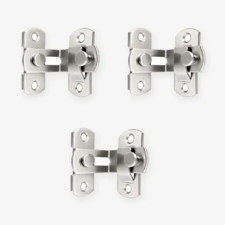 Pasador Traba/pestillo Acero Inox 90° Puerta Corrediza X 3 Plateado