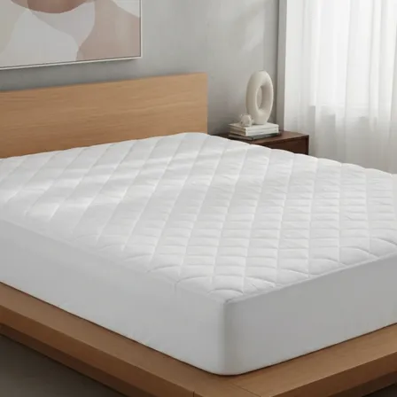 Protector De Colchón Ajustable Matelasseado 1 Plaza 80x190 Blanco Liso 1 Plaza