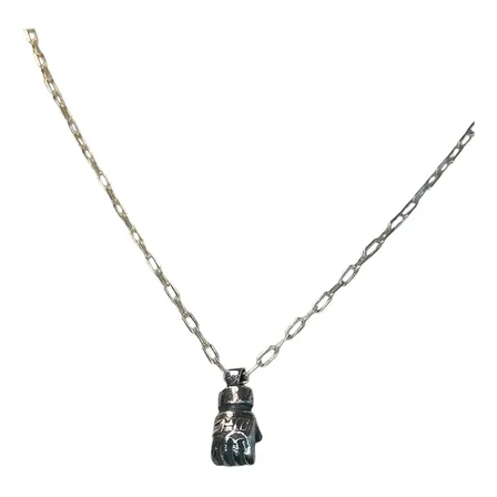 Cadena Dije Plata 925 Guante Ufc Chico Blanco