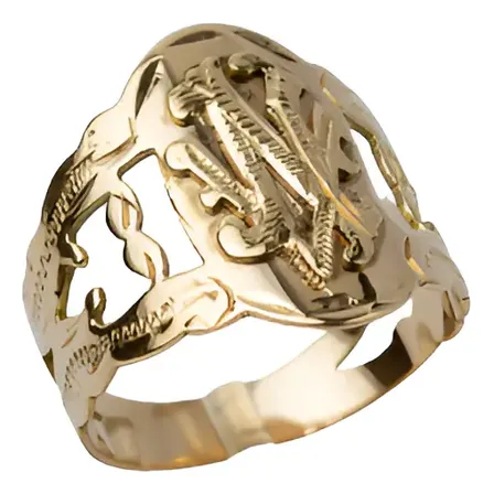 Anillo Cleopatra 18k Calado C/letra/inicial En Relieve 3gr Oro Medida A Coordinar