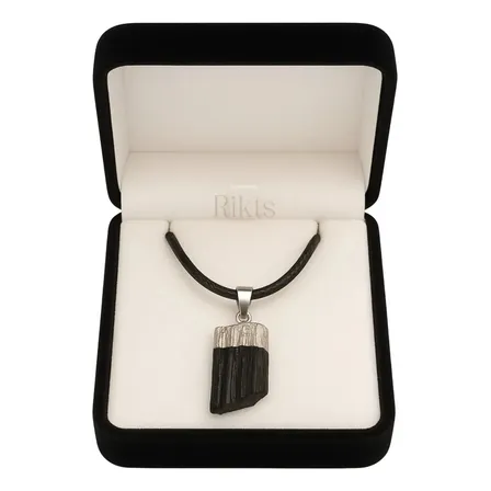 Collar Piedra Turmalina Proteccion Energia + Estuche Regalo Negro