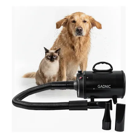 Turbina Secadora de Pelo para Perros Gadnic PD2000 2 Velocidades Boquillas Silencioso Manguera Flexible