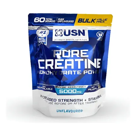 Creatina Micronizada USN Polvo Sin Sabor 300g Vegana Libre Gluten Fitness