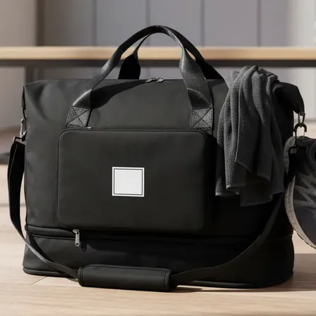 Bolso Gimnasio Viaje Plegable Expandible Impermeable 40l Gym Negro Expandible