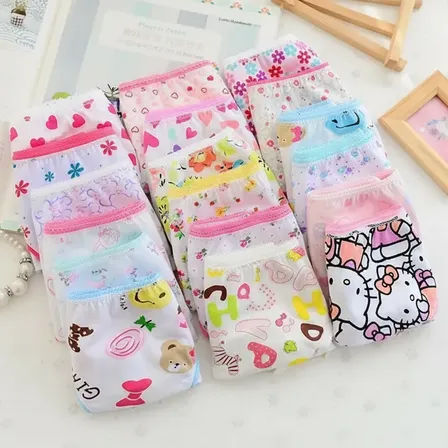 Pack X6 Bombachas Nena Algodón Estampadas Surtidas Blanco Floreado 2-3 Años