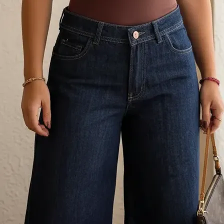 Jean Palazzo Zaira Jeans Para Mujer, Estilo Cómodo Y Moderno Bd Azul Estatico Jean Palazzo 44