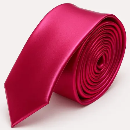 Corbata Argento Practico De Raso Lisa Color Brillosa Color Fucsia