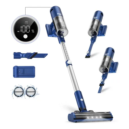 Aspiradora Inalámbrica V120s 2 En 1 Stick Y De Mano 30 Kpa Azul