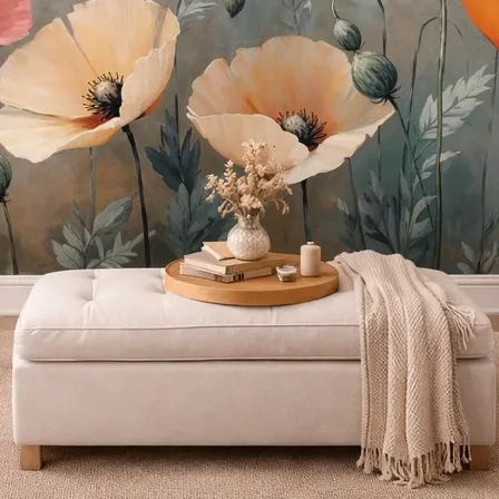 Murales Vinilos Deco  Flores Gigantografias Paisajes Amapolas