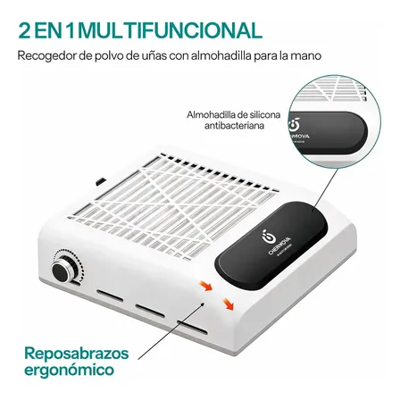 Extracto De Polvo Para Uñas Cherimoya 80w Extractor Manicure Blanco