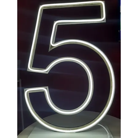 Números Neon Led De 50 Cm De Alto X 2 Números A Elección Blanco