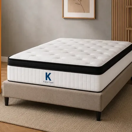 Colchon 1 Plaza y Media Euro Top 90x190x25cm Reosrte Pocket 406 Borde Reforzado Memory Foam Firme Hasta 300kg Un Solo Lado Alta Compresion Ortopedico Eco-friendly En Caja Blanco KL-Aureo Känn Livet
