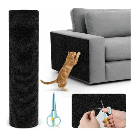 Rascador Autoadhesivo Premium Sillón Esquinero Gatos 100x50 Negro