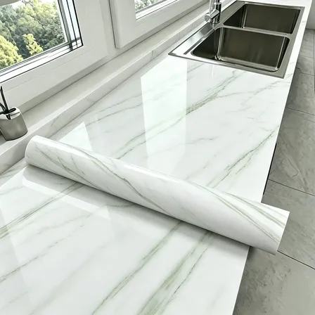Vinilo Simil Mármol 60x500cm Autoadhesivo Muebles Maico