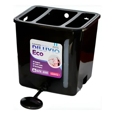 Ducha Calefon Eléctrico Diluvio Eco 20lts. Negro Negro 110 W