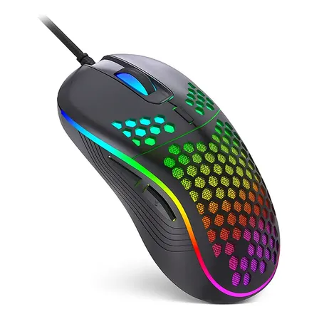 Mouse Gamer Carrello M110 Rgb 5 Botones Óptico 3200IPS Usb Para Diestros Negro