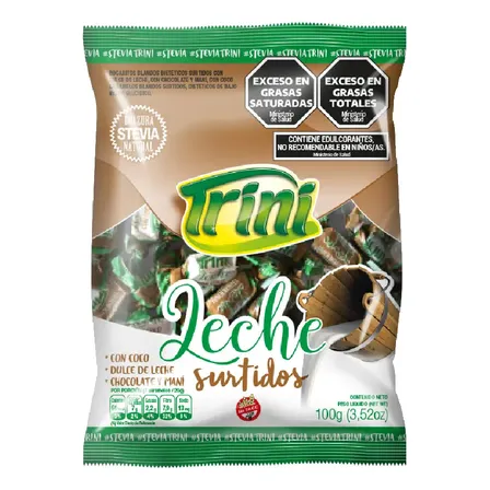 Caramelos Surtidos Sin Azúcar Trini Dulce De Leche Coco Chocomaní 100g