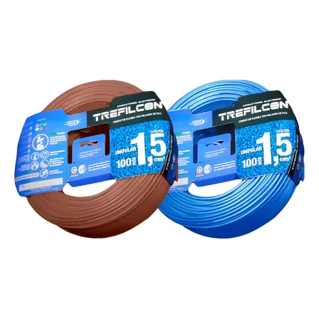 Cable Unipolar 1,5mm Pack X 2 Rollos X 100metros Trefilcon