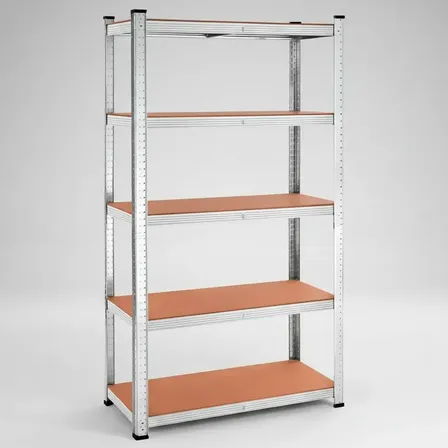 Rack Ajustable 5 Niveles 90x40x180 Galvanizado Con Mdf Acero