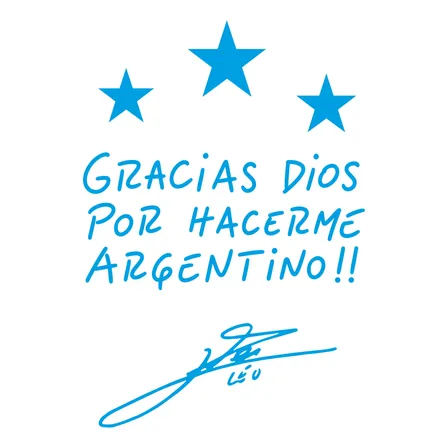 Gracias Por Hacerme Argentinomessi Calcoceleste 10x4cm X4un.