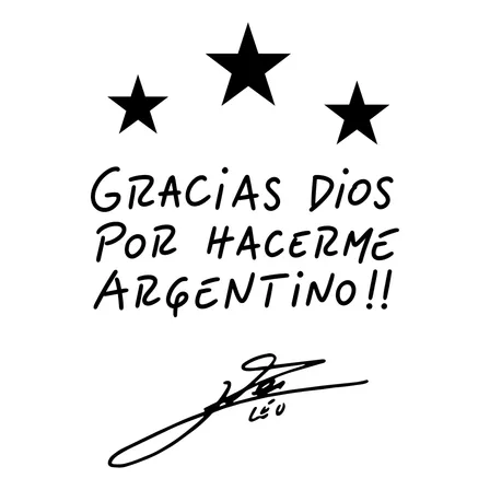 Gracias Por Hacerme Argentino Messi Calco Negro 10x4cm X4un. Negro