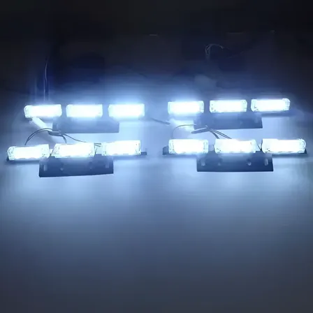 Kit 12 Luces 36 Led 3 Paso Estroboscopica 12v Consola Blanco