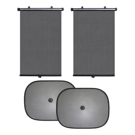 Set X4 Cortinas Parasol Camioneta Auto Ventosas Enrollable