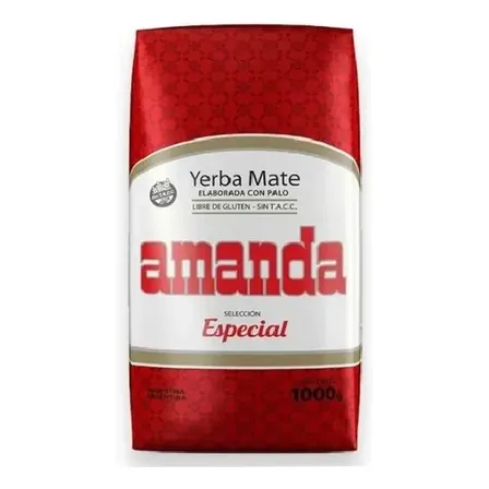 Yerba Mate Amanda Seleccion Especial Con Palo 1kg Sin Tacc