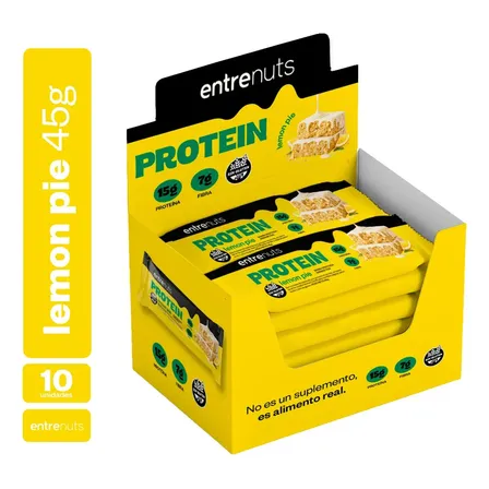 Barra Proteica Entrenuts Energetica Lemon Pie - Caja 10 Und