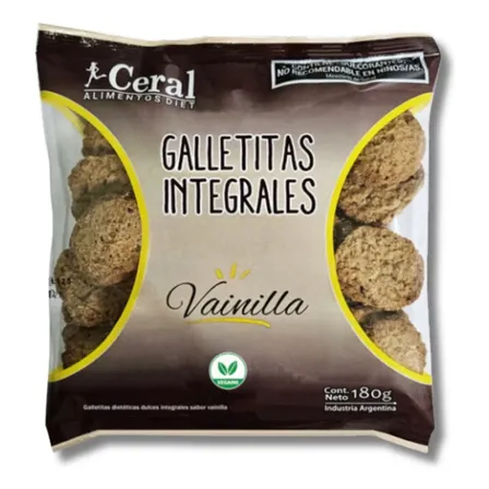 Galletas Integrales Sin Azúcar Stevia Ceral Sabor Vainilla 180g