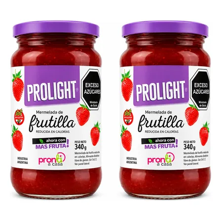 Mermelada Familiar Frutilla Prolight Orieta X350 Gr X2