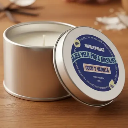 Vela Para Masajes Parejas Salir Del Frasco - Lata 120g Coco Y Vainilla