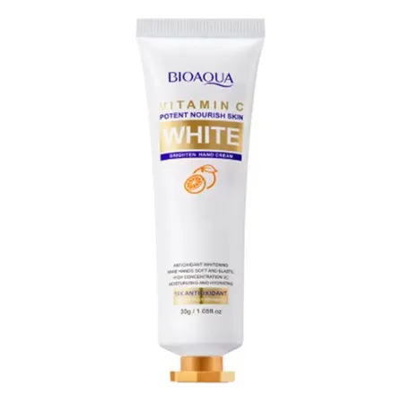 Crema Manos Unisex Bioaqua White Vitamina C Rapida Absorción Naranja