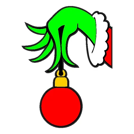 Calco Mano De Grinch Navideño Calado Adhesivo 15cmx20cm