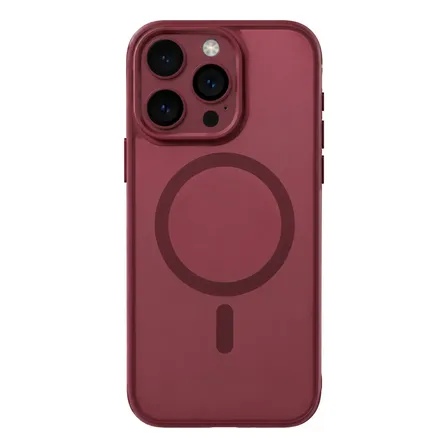 Funda Tpu Reforzada Mate Magnetica Compatible Para iPhone Bordó Mate/cubre Camara 17 Pro Max