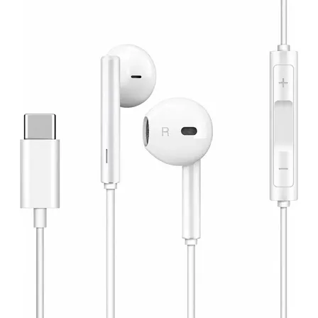 Audifonos manos libres tipo c para celular color blanco Genérica