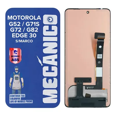 Modulo Compatible Motorola G52 G71s G72 G82 Edge 30 Sin Marco ASS Pantalla Completa Display Táctil Repuesto Recambio Reparación Celular Vidrio Frontal Touch Reemplazo Servicio Técnico Negro