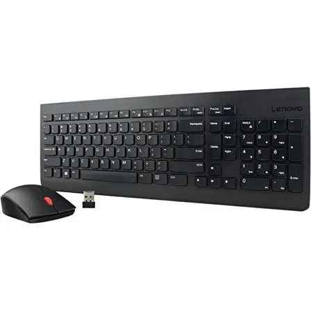 Kit de teclado y mouse inalámbrico Lenovo 4X30M39458 Inglés US de color negro