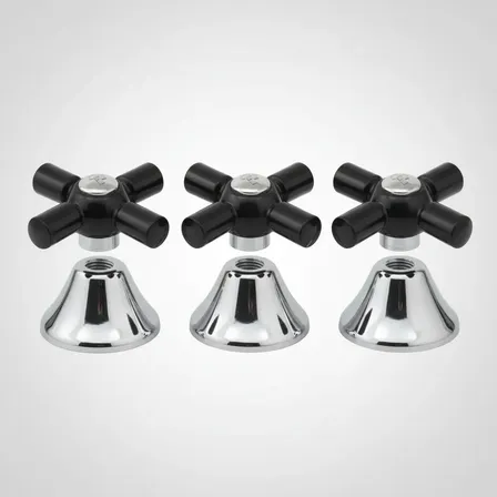 Volantes Negro Cruz Campanas Cromadas  Griferias Varias X 3 Negro Mate