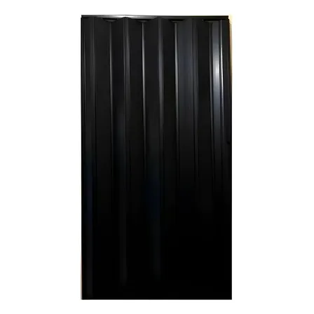 Puerta Plegadiza Pvc 10mm Con Traba 108x200 Kit Completo Negro
