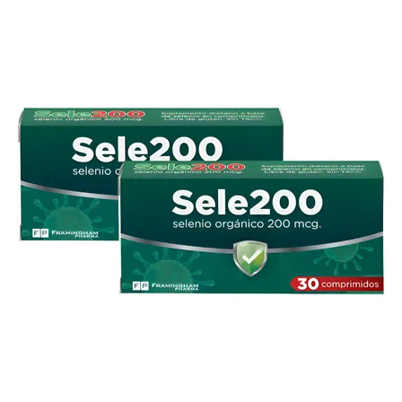 2 Cajas De Sele200 X 30 Comprimidos C/u 25% De Descuento Comprimidos 200 Mcg. Selenio Orgánico