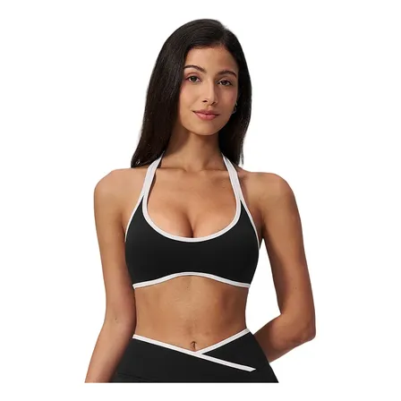 Top Deportivo Halter Con Copas Transpirable Mujer Negro 5595390 L