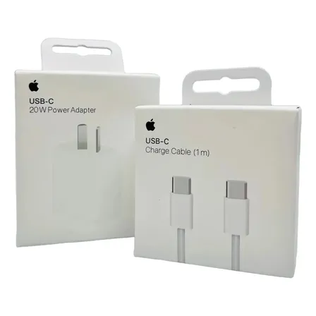 Cargador 20w Para iPhone 15 16 Pro Max Con Cable C A C Blanco