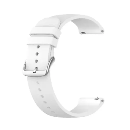 Malla Silicona 20mm Compatible Con Amazfit Bip 3 Gts 2 3 4 Mini Garmin 55 158 245 645 Colmi P8 V23 C60 P61 P8 Plus T98 Samsung Watch 3 4 5 6 7 Generica Marca Miaband Color Blanco Hebilla Clasica
