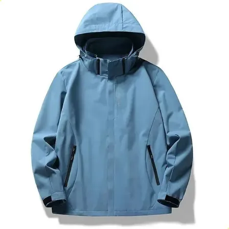 Chaqueta Cortaviento Impermeable Con Capucha Para Hombre Azul L