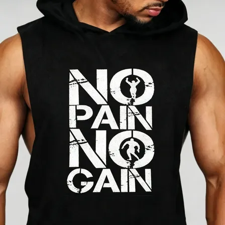 Chaleco Con Capucha Sin Mangas Holgado Deportivo Hombre Black Xl