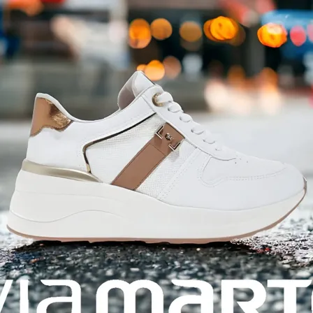 Zapatillas Mujer Via Marte Modelo 225-008-02 Branco/branco/prata Liso 36 Ar